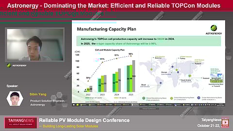 Mainstream cell technology: Astronergy's TOPCon cell manufacturing capacity to touch 59 GW by the end of 2024. (Photo credit: TaiyangNews)