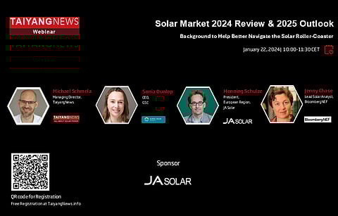Jan. 22, 2025: TaiyangNews Webinar on Solar Market 2024 Review & 2025 Outlook