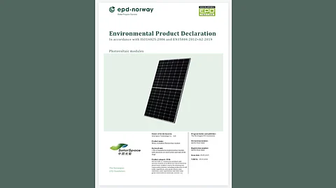 SolarSpace EPD certification n-type modules