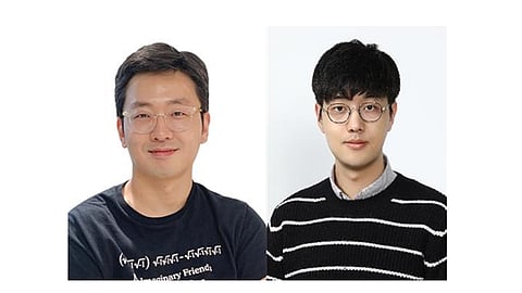 A KU research group has developed a transparent cooling film that helps lower temperatures in automobiles and solar cells. (Photo: (From left) KU Professor Lee Seung-woo (corresponding author), Post-doc Researcher Cho Yong-deok from the KU-KIST Graduate School of Converging Science and Technology at Korea University (first author))