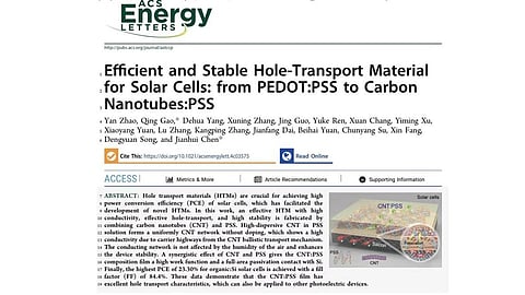 DAS Solar’s breakthrough in silicon-based carbon nanotube solar cell