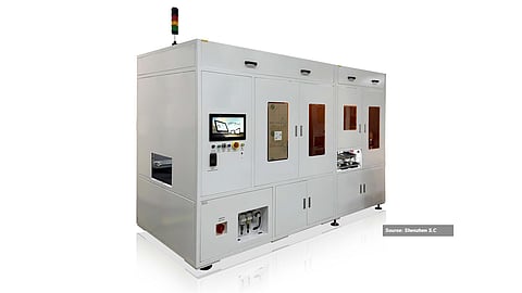 Chemical Etcher: Shenzhen S.C’s compact tool supports PSG etching and polishing for M10 wafers, achieving 4,700 wafers/hour using both acidic and alkaline chemistries. (Source: Shenzhen S.C)