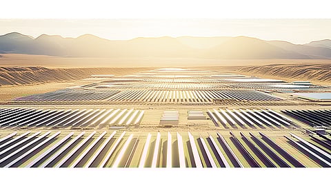 Solar power plant in desert