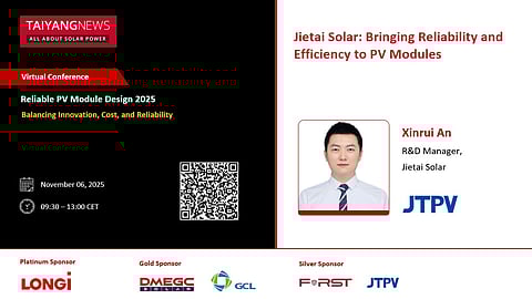 Xinrui An, JTPV - TaiyangNews Reliable PV Module Design Conference