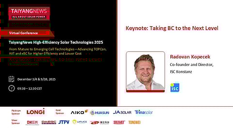 Radovan Kopecek TaiyangNews Virtual Conference High Efficiency Solar Technologies
