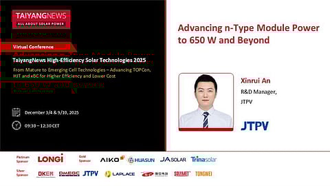 JTPV_TaiyangNews Virtual Conference_High Efficiency Solar Technologies 2025