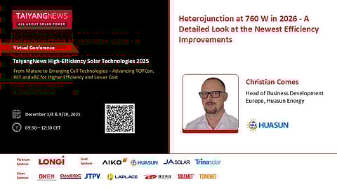 Huasun TaiyangNews Virtual Conference High Efficiency Solar Technologies 202