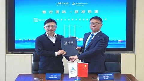 JA Solar Signs Agreement With TÜV Rheinland
