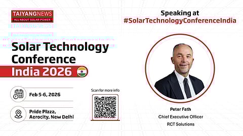 Peter Fath, CEO of RCT Solutions, will be the keynote speaker at the TaiyangNews Solar Technology Conference 2026 (STC.I 2026)