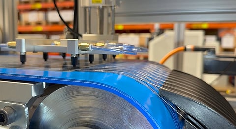 The Tape Solution from Sticky Solar facilitates the interconnection of BC and 0BB cells using copper wires fixed to a tape during stringing, with final interconnection completed during the lamination. (Photo Credit: Sticky Solar Power)