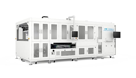 The AM059B from Autowell performs both string placement and bussing in a single automated step during module assembly. (Photo Credit: Mondragon Assembly)