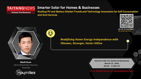 Hoymiles speaker at TaiyangNews Smarter Solar For Homes & Businesses