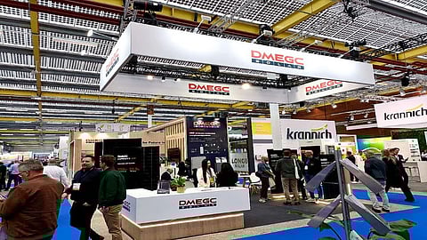 DMEGC Solar's booth at an exhibition.
