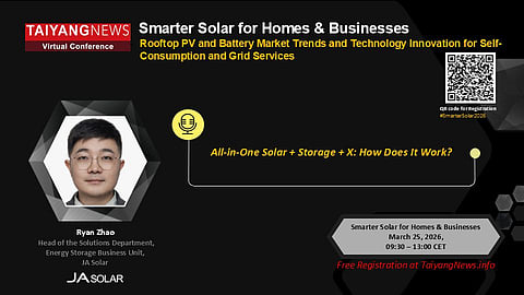 JA Solar Speaker Ryan Zhao at TaiyangNews Smarter Solar For Homes & Businesses Conference