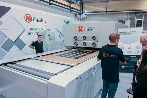 Mondragon’s laminators use vacuum-assisted heating and pressing, with controlled cooling to achieve the required gel content and structural stability. (Photo Credit: Mondragon Assembly)