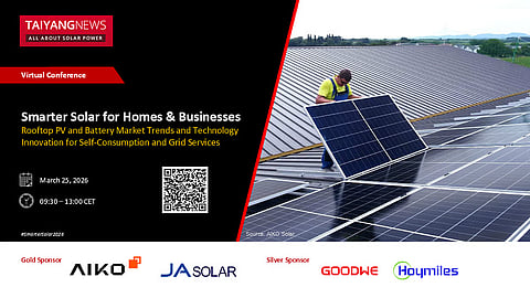 TaiyangNews’ Smarter Solar for Homes and Businesses virtual conference will begin at 09:30 a.m. CET.