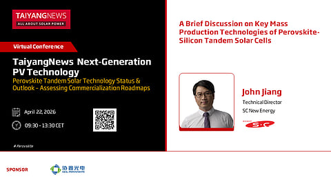 S.C New Energy at TaiyangNews Next-Generation PV Technology 2026 Virtual Conference