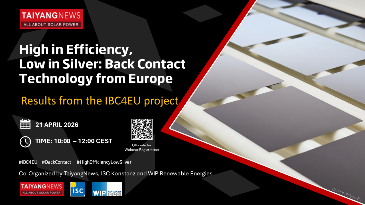 April 21, 2026: High in Efficiency, Low In Silver: Back Contact Technology From Europe