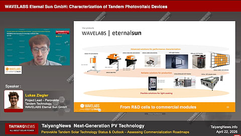 WAVELABS presented characterization platforms spanning applications from small-area R&D cells to inline tandem production systems, bifacial LED flashers, and long-term light-soaking equipment for commercial modules.