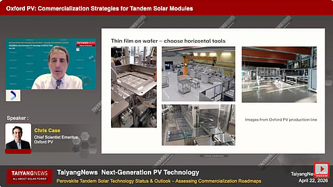 Oxford PV highlighted horizontal deposition platforms and production-line integration as part of its tandem solar module commercialization strategy