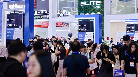 ELITE Solar displayed quarter-cut modules, dust-resistant products, hail-resistant designs, and 210N 66-cell modules at SNEC 2026.