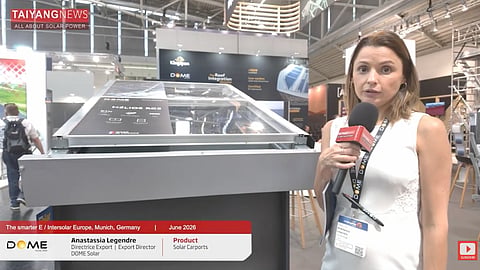 Dome Solar presented its Helios RC3 mounting system for solar carports and canopies at Intersolar Europe 2026.
