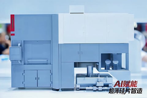 Gaoce showcased its integrated silicon wafer manufacturing portfolio, including wafer-slicing equipment, diamond-wire consumables, and production services. (Image Credit: Gaoce)
