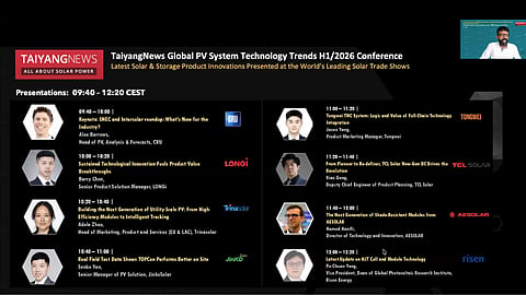 Day 2 of the TaiyangNews Global PV System Technology Trends H1/2026 Conference explored advances in TOPCon, BC, and HJT technologies, as well as field performance, energy storage, and integrated PV system solutions.