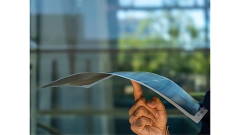SolarWindow’s 0.85 mm ElectroFlex product is designed for adhesive-backed installation on flat and curved surfaces.