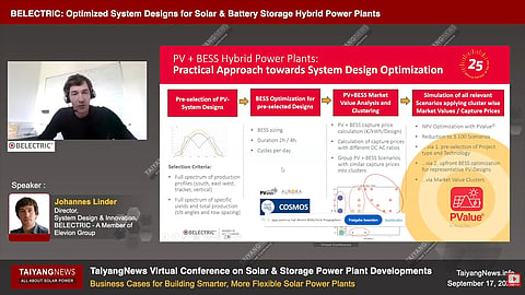 BELECTRIC's presentation at the TaiyangNews conference.