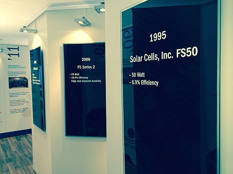 US company First Solar is a very good example of a PV maker that not only has an ambitious technology roadmap in place, but has been reaching its milestones. After starting with a 6.9% efficient module in 1995 (on display at Intersolar Europe 2014), it now presented another new world record efficiency of 22.1% for a CdTe research cell.