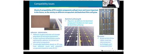 PCCL’s Dr. Gernot Oreski stressed the importance of testing of various solar PV module components, especially encapsulant and backsheets during TaiyangNews Reliable PV Module Design conference. (Source: TaiyangNews)