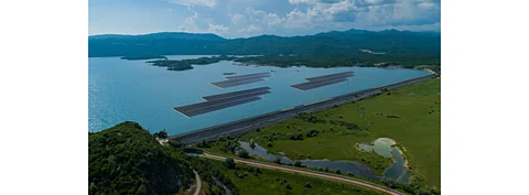 PowerChina is exploring the solar power market of Montenegro with local utility EPCG's cooperation. Pictured is an artist’s impression of a floating solar power plant on the artificial reservoir of Slano in Montenegro that EPCG plans to construct. (Photo Credit: Elektroprivreda Crne Gore)