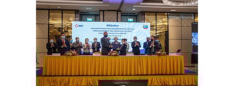 EDF, a stakeholder in NTPC of Laos, has signed a Project Development Agreement (in the picture) with the Laos government to set up a 240 MW hybrid floating solar power plant in the country. (Photo Credit: Nam Theun 2)