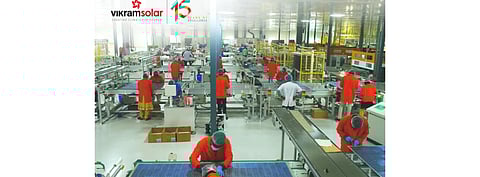 With the commissioning of 1.3 GW fab in Tamil Nadu (in the picture), Vikram Solar has expanded its annual module production capacity to 2.5 GW. (Photo Credit: Vikram Solar Limited)