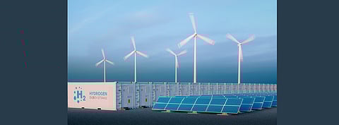 Baotou Steel Group, Western Natural Gas, and Elion Group have signed a 'Green Hydrogen and Low Carbon Metallurgy Agreement' to further bring down the cost of photovoltaic hydrogen production. Seen here is an illustrative picture depicting hydrogen energy storage. (Photo Credit: Petrmalinak/Shutterstock.com)