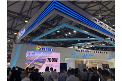 At SNEC 2021, Risen Energy has launched its NewT@N solar module calling it the industry’s ‘1st mass-produced’ module with a power rating of up to 700W. (Photo Credit: TaiyangNews)
