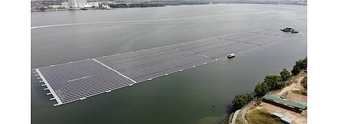 After collaborating for rooftop solar power in Singapore in October 2020, Sunseap and Facebook have announced another VPPA, this time for the former’s 5 MW offshore floating solar farm in the Straits of Johor (in the picture) which was commissioned recently. (Photo Credit: Sunseap)