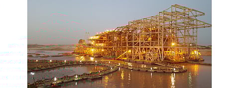 Pictured is GCO’s wet concentration plant at the floating factory in Senegal at Diogo where the company will establish a solar and storage power generating facility to reduce its carbon emissions. (Photo Credit: Antonin Touzet/Eramet Group)