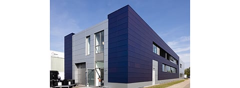 HZB’s new research building with a solar façade (in the picture) will be studied by the researchers under real life conditions with various weathers and seasons. (Photo Credit: Helmholtz-Zentrum Berlin)