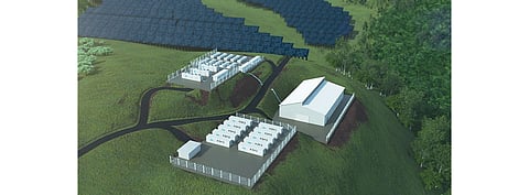 HDF Energy is building the CEOG project (artist’s impression in the picture) in French Guiana with Meridiam, SARA, and McPhy that’s supplying 16 MW electrolyzer capacity, a solar and battery backup storage system. (Source: HDF Energy)