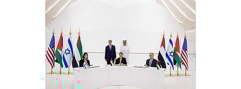 The UAE brought together Jordan and Israel to sign a deal solar energy for water deal at the Dubai Expo. (Photo Credit: Ministry of Energy, Israel)