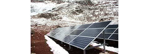 Ecuador’s solar and storage facility for San Cristobal Island is expected to help bring down consumption of 133,000 gallons of diesel annually, stated the country’s Energy Ministry. Pictured is a solar installation in Ecuador. (Illustrative photo; Photo Credit: XavierCs/Shutterstock.com)