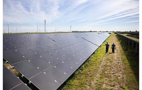 Invenergy Renewables will deploy Blackstone’s $3 billion capital to accelerate its renewables development plans. Pictured is the company’s Grand Ridge solar project. (Photo Credit: Invenergy)