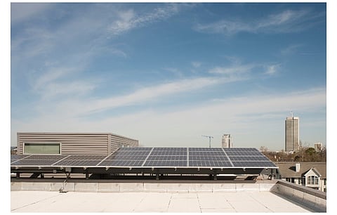 Pictured is an on-site solar and storage system for subscribing tenants at 2410 Waugh Apartments in Montrose neighborhood of Houston, Texas that Project TexFlex will launch in Q1/2022. (Photo Credit: PearlX Infrastrcuture)