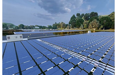Already constructing a 145 MW AC floating solar plant in Indonesia (in the picture), Masdar has forged a partnership with various EDF Renewables, Tuas Power and PT Indonesia Power to explore a further 1.2 GW solar with potential storage capacity in the island nation. (Photo Credit: Masdar)