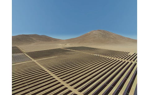 Soltec claims its SF7 bifacial trackers to generate 2.1%. more power than competitors. It has supplied 420 MW of this capacity for EGP’s Chile and Colombia projects. (Photo Credit: Soltec)