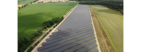 Both, a 7.9 MW solar project (in the picture) and a 8 MW PV facility in Germany were constructed and commissioned by SENS for municipal utility group Trianel. (Photo Credit: Trianel Erneuerbare Energie GmbH & Co. KG)