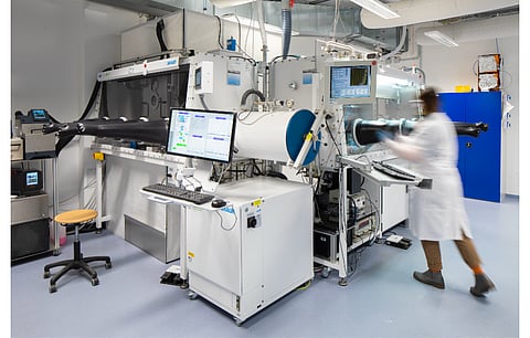 For their research on the tandem solar cell, HZB and ISFH team used a standard silicon solar cell and combined it with a perovskite top cell which they believe has potential for higher efficiencies. (Photo Credit: Michael Setzpfand/HZB)