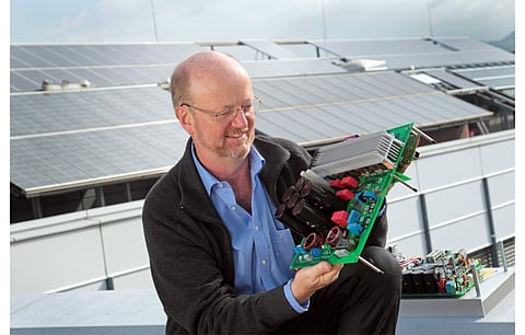 Dr.-Ing. Heribert Schmidt (in the picture) of Fraunhofer ISE is the inventor of the patented HERIC® topology for high-efficiency inverters. The institute has settled the issue of patent infringement of this technology with some leading companies. (Photo Credit: Fraunhofer ISE)